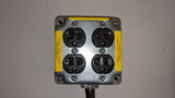 Adapter #123 30A 240v 5ft. cable NEMA 14-30 (1996+) to two duplex outlets, accepts 5-15 and 5-20 plugs