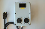 EasySplit 220™ #2 30A 240v Splitter 5ft. cable NEMA 14-30 (1996+), two 14-30 outlets with kWh/Watt/Volt/Amp meter