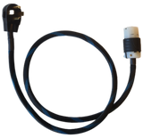 Adapter #139 30amp 14-30 Plug to L14-30R socket adapter with braided sleeving