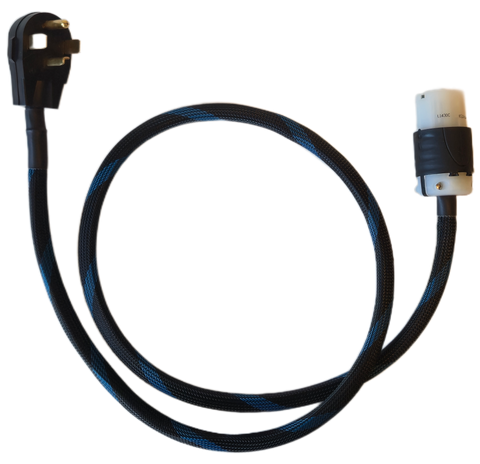 Adapter #139 30amp 14-30 Plug to L14-30R socket adapter with braided sleeving
