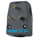 Power Spy™ #16 30A 120v power monitor - NEMA TT-30 to single TT-30 outlet with kWh meter