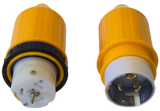 Power Spy™ #31 50A 120/240v Outdoor power monitor - Marine NEMA SS2-50P / CS6365 Twist-Lock plug to single NEMA SS2-50R / CS6364 Twist-Lock outlet on 1' tail with twin kWh meters