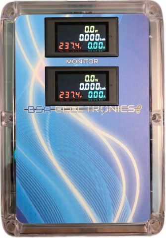 Power Spy™ #6 30A 240v Twin Power Monitor - One NEMA L6-30 to two L6-30 outlets with twin kWh meters