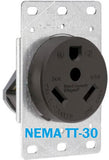 Power Spy™ #16 30A 120v power monitor - NEMA TT-30 to single TT-30 outlet with kWh meter