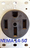 EasySplit 220™ #5 30A 240v Splitter, 5ft. cable NEMA 14-30 plug (1996+), one 14-30 outlet, one 14-50 outlet with kWh/Watt/Volt/Amp meter