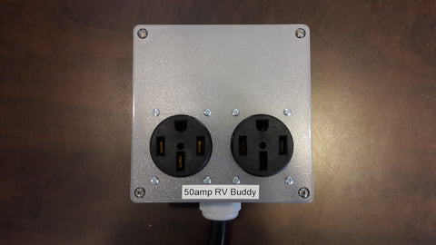 RV Buddy 50A 240v Splitter, NEMA 14-50 plug to two 14-50 outlets