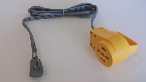 Adapter #21 v.3 15amp. 5-15 right angle plug (regular 15A plug) to Camco 14-50 outlet 5.5'