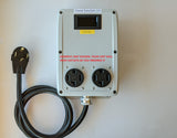 EasySplit 220™ #5 30A 240v Splitter, 5ft. cable NEMA 14-30 plug (1996+), one 14-30 outlet, one 14-50 outlet with kWh/Watt/Volt/Amp meter